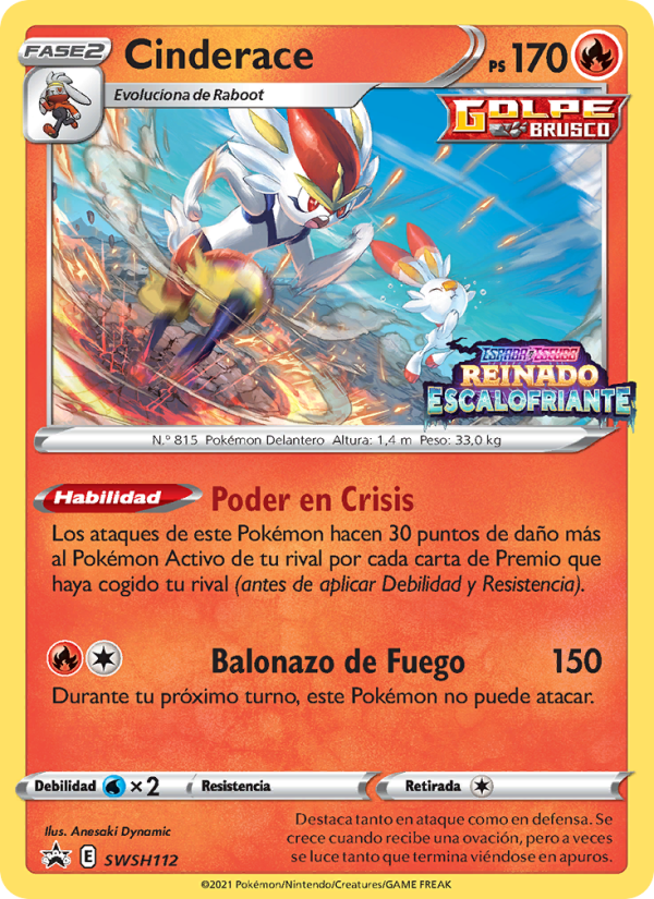 Cinderace SWSH112 — Cartas de promoción ESES (Spanish Pokémon TCG card)