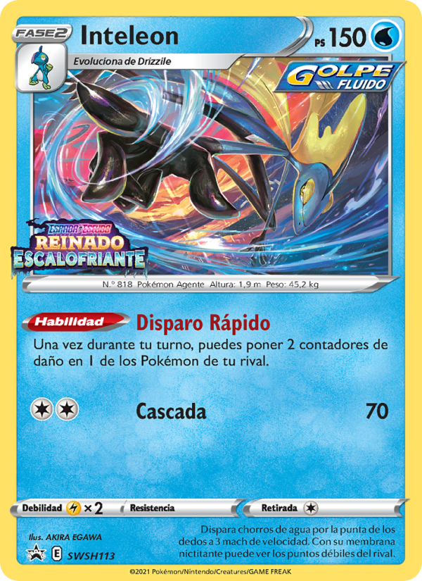 Inteleon SWSH113 — Cartas de promoción ESES (Spanish Pokémon TCG card)
