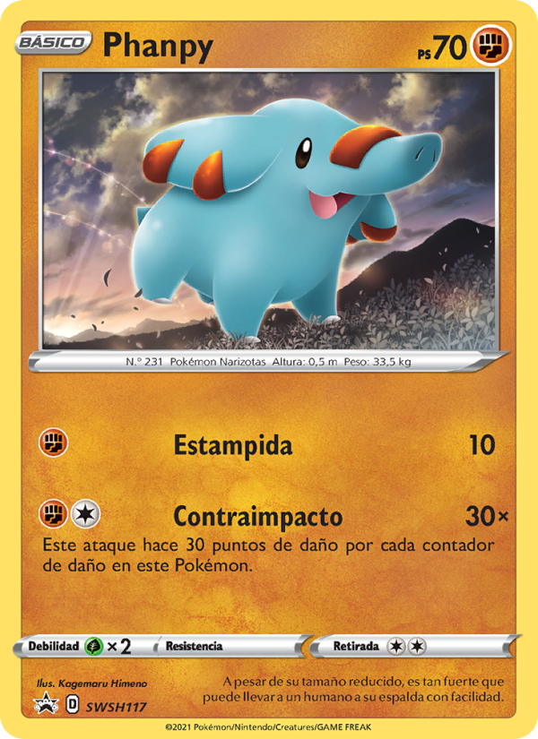 Phanpy SWSH117 — Cartas de promoción ESES (Spanish Pokémon TCG card)