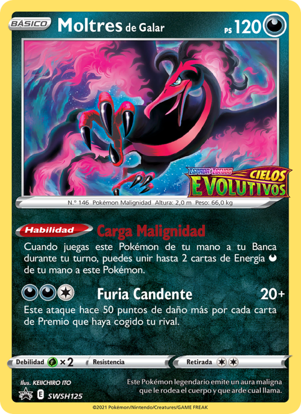 Moltres de Galar SWSH125 — Cartas de promoción ESES (Spanish Pokémon TCG card)