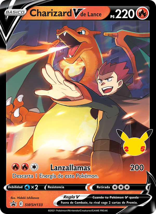 Charizard V de Lance SWSH133 — Cartas de promoción ESES (Spanish Pokémon TCG card)
