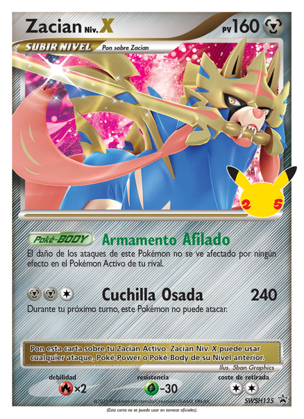 Zacian SWSH135 — Cartas de promoción ESES (Spanish Pokémon TCG card)
