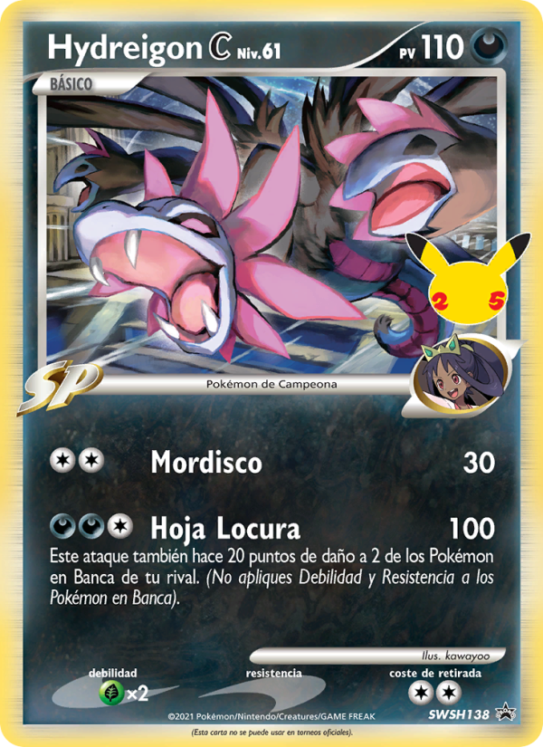 Hydreigon C SWSH138 — Cartas de promoción ESES (Spanish Pokémon TCG card)
