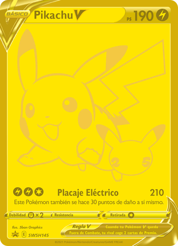 Pikachu V SWSH145 — Cartas de promoción ESES (Spanish Pokémon TCG card)