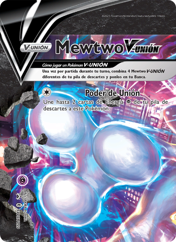 Mewtwo V-UNIÓN SWSH159 — Cartas de promoción ESES (Spanish Pokémon TCG card)