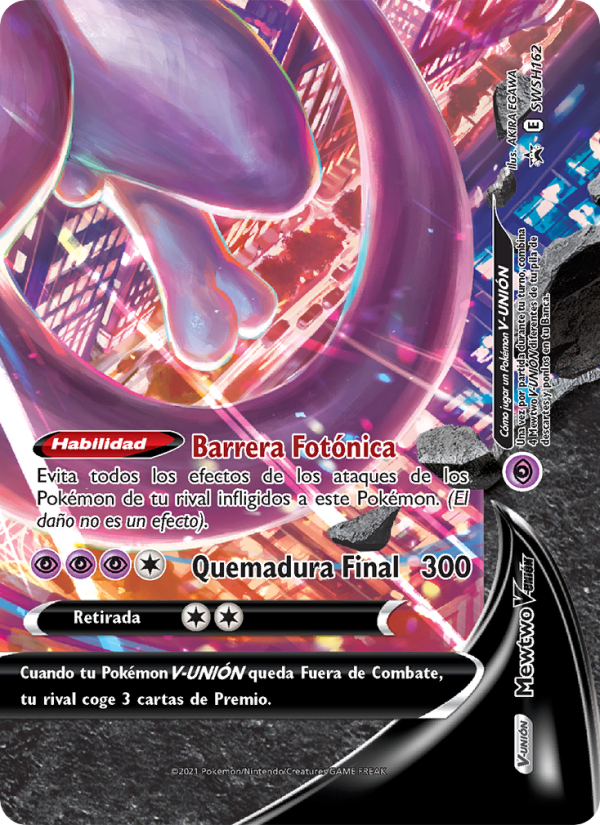 Mewtwo V-UNIÓN SWSH162 — Cartas de promoción ESES (Spanish Pokémon TCG card)