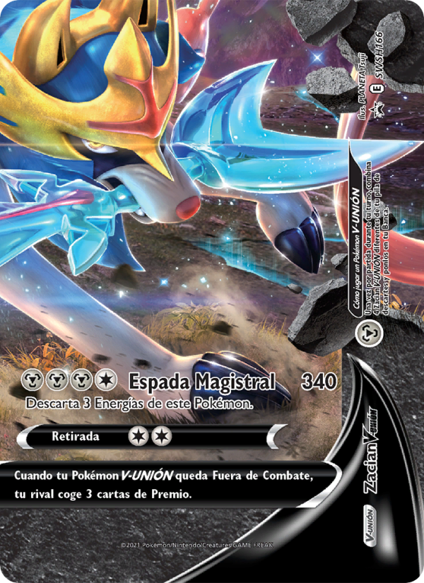 Zacian V-UNIÓN SWSH166 — Cartas de promoción ESES (Spanish Pokémon TCG card)