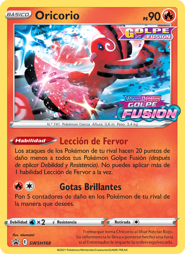 Oricorio SWSH168 — Cartas de promoción ESES (Spanish Pokémon TCG card)