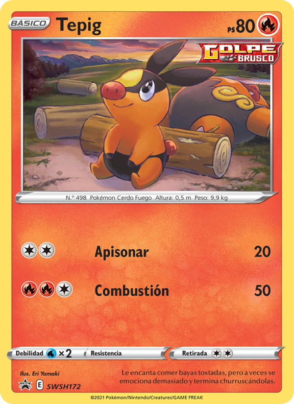 Tepig SWSH172 — Cartas de promoción ESES (Spanish Pokémon TCG card)