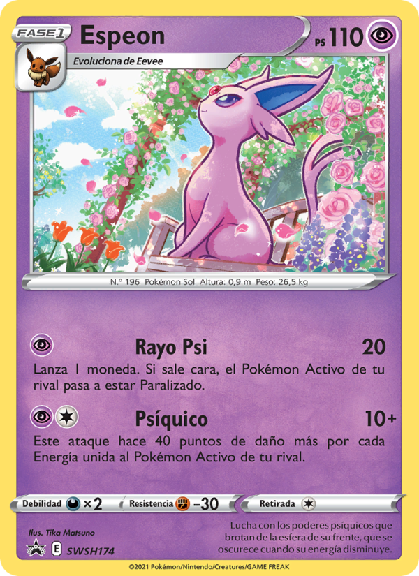 Espeon SWSH174 — Cartas de promoción ESES (Spanish Pokémon TCG card)