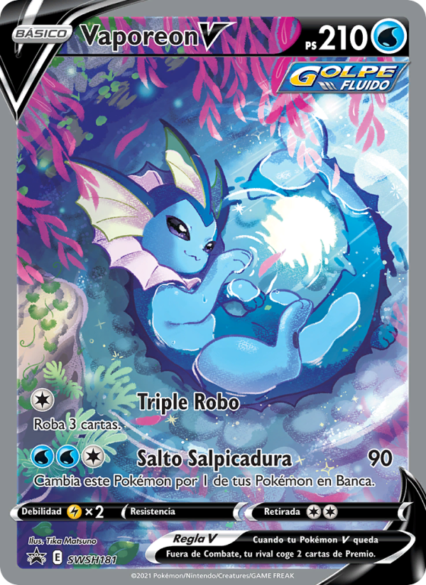 Vaporeon V SWSH181 — Cartas de promoción ESES (Spanish Pokémon TCG card)