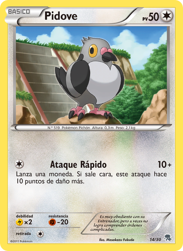 Pidove 14 — Kit de Entrenador XY (Pikachu Enmascarada) (Spanish Pokémon TCG card)