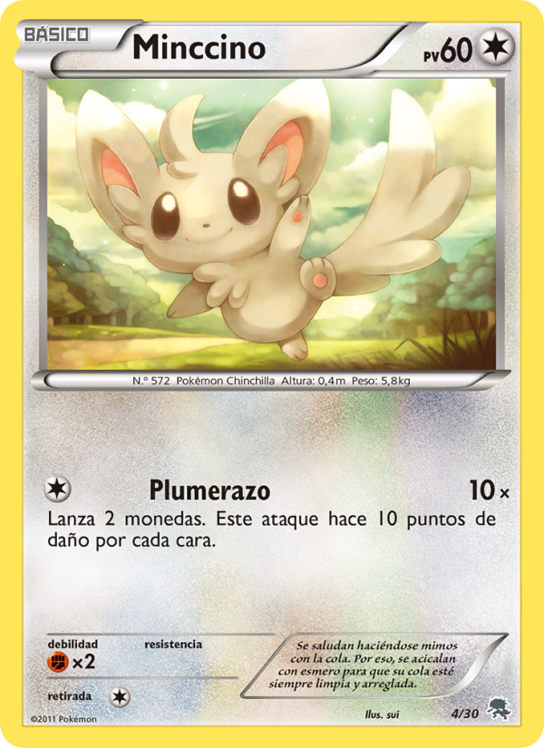 Minccino 4 — Kit de Entrenador XY (Pikachu Enmascarada) (Spanish Pokémon TCG card)