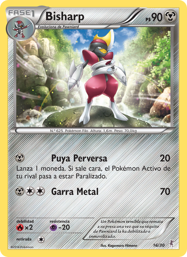 Bisharp 16 — Kit de Entrenador XY (Bisharp) (Spanish Pokémon TCG card)
