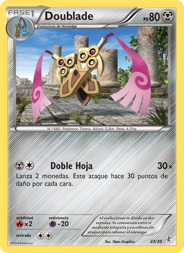 Doublade 23 — Kit de Entrenador XY (Bisharp) (Spanish Pokémon TCG card)