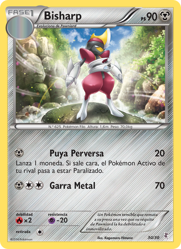 Bisharp 30 — Kit de Entrenador XY (Bisharp) (Spanish Pokémon TCG card)