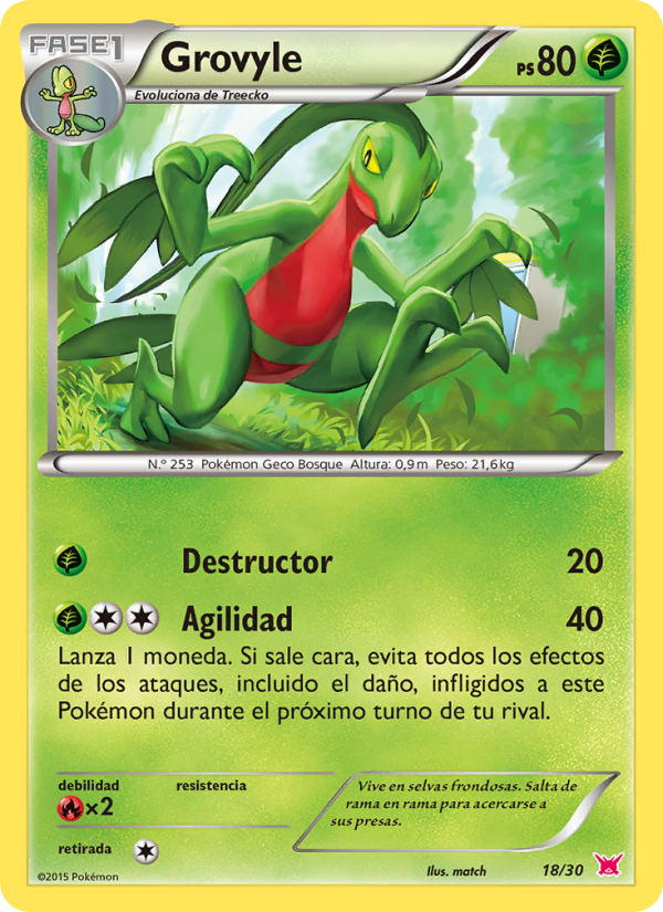 Grovyle 18 — Kit de Entrenador XY (Latias) (Spanish Pokémon TCG card)