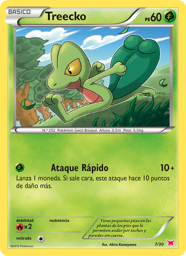 Treecko 7 — Kit de Entrenador XY (Latias) (Spanish Pokémon TCG card)