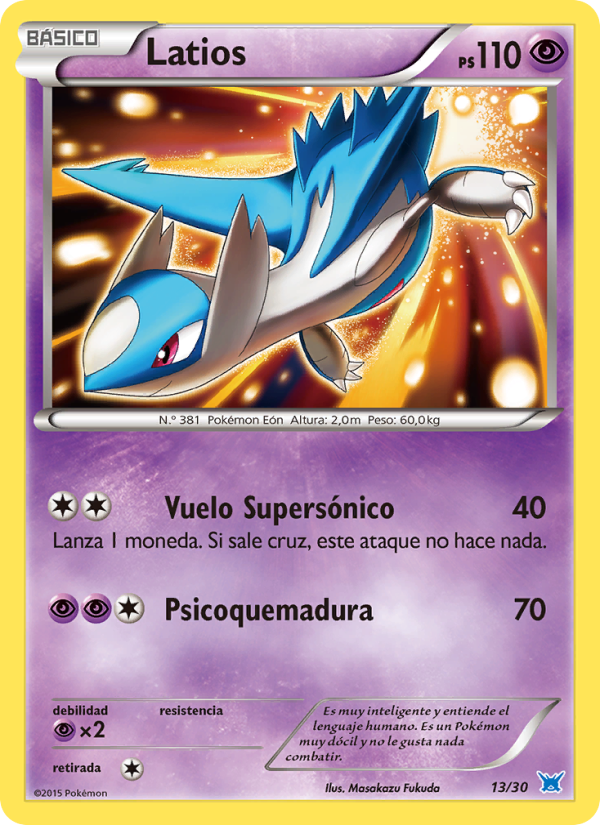 Latios 13 — Kit de Entrenador XY (Latios) (Spanish Pokémon TCG card)