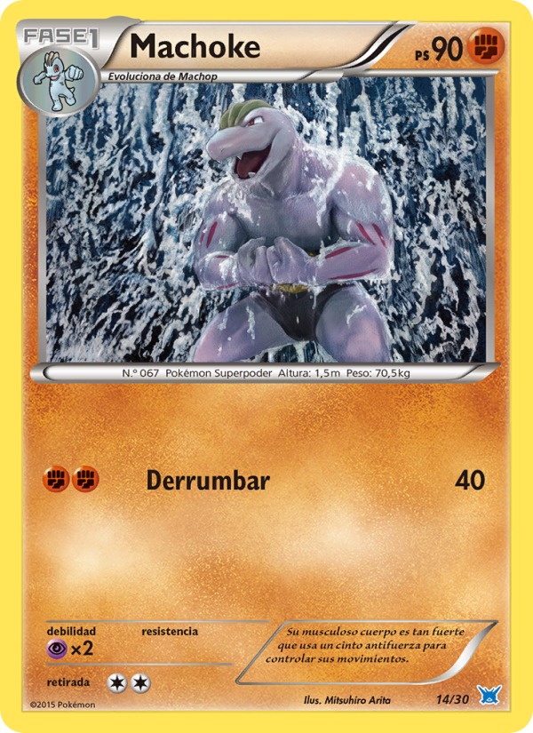 Machoke 14 — Kit de Entrenador XY (Latios) (Spanish Pokémon TCG card)