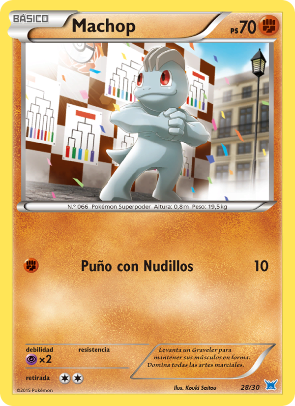 Machop 28 — Kit de Entrenador XY (Latios) (Spanish Pokémon TCG card)