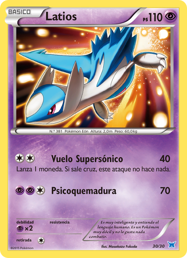 Latios 30 — Kit de Entrenador XY (Latios) (Spanish Pokémon TCG card)