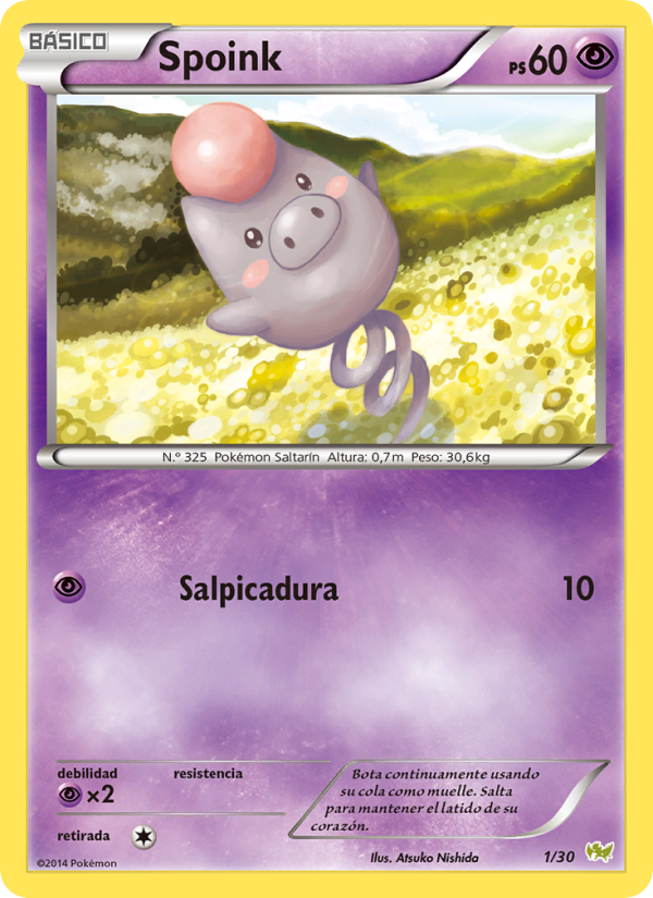 Spoink 1 — Kit de Entrenador XY (Noivern) (Spanish Pokémon TCG card)