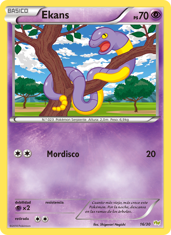 Ekans 16 — Kit de Entrenador XY (Noivern) (Spanish Pokémon TCG card)