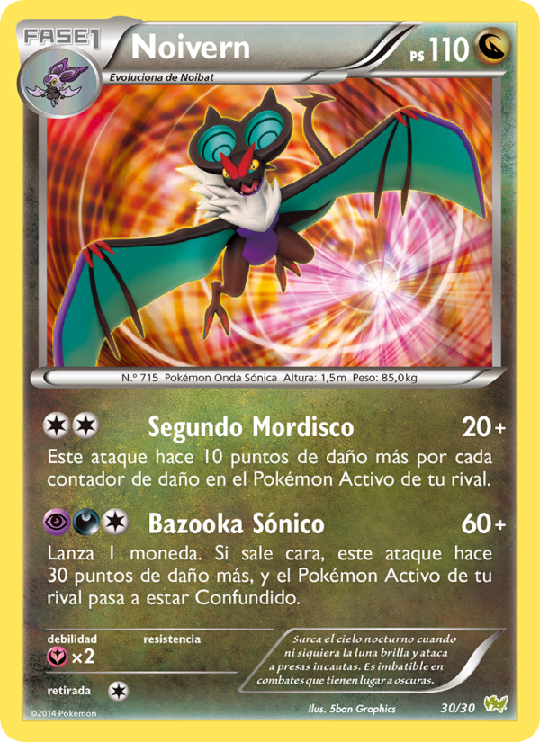 Noivern 30 — Kit de Entrenador XY (Noivern) (Spanish Pokémon TCG card)