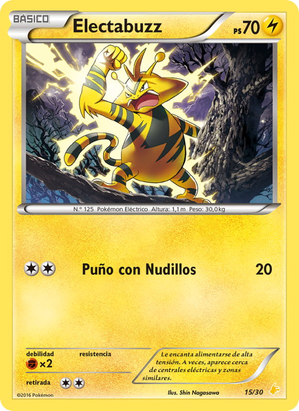 Electabuzz 15 — Kit de Entrenador XY (Pikachu Enmascarada) (Spanish Pokémon TCG card)