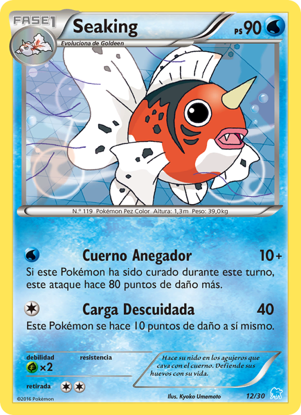 Seaking 12 — Kit de Entrenador XY (Suicune) (Spanish Pokémon TCG card)