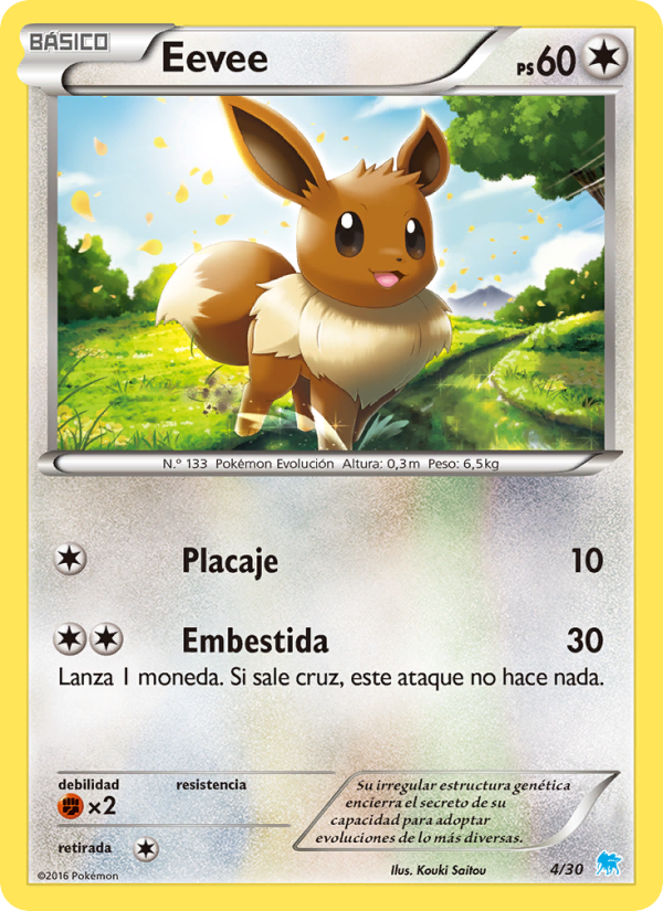 Eevee 4 — Kit de Entrenador XY (Suicune) (Spanish Pokémon TCG card)
