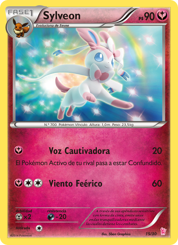 Sylveon 15 — Kit de Entrenador XY (Pikachu Enmascarada) (Spanish Pokémon TCG card)