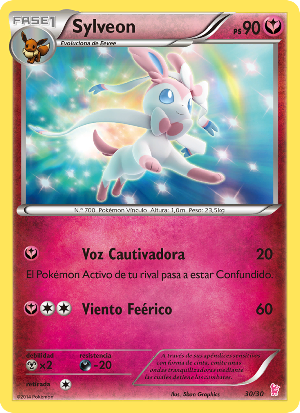 Sylveon 30 — Kit de Entrenador XY (Pikachu Enmascarada) (Spanish Pokémon TCG card)
