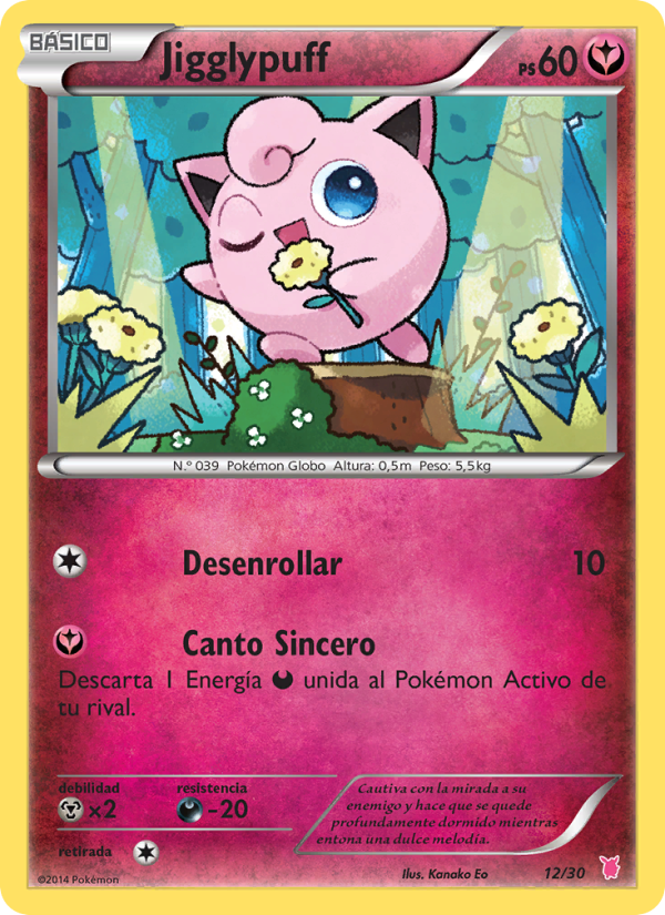 Jigglypuff 12 — Kit de Entrenador XY (Wigglytuff) (Spanish Pokémon TCG card)