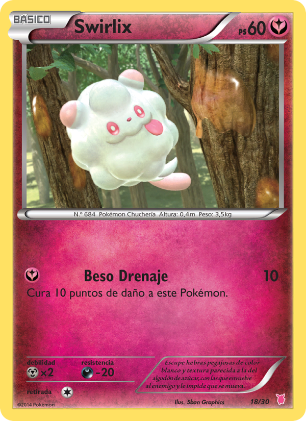 Swirlix 18 — Kit de Entrenador XY (Wigglytuff) (Spanish Pokémon TCG card)
