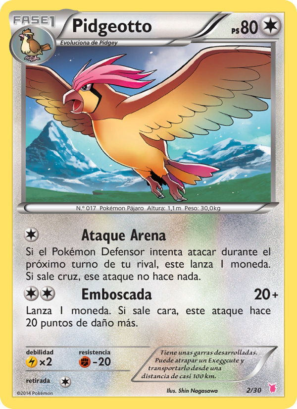 Pidgeotto 2 — Kit de Entrenador XY (Wigglytuff) (Spanish Pokémon TCG card)