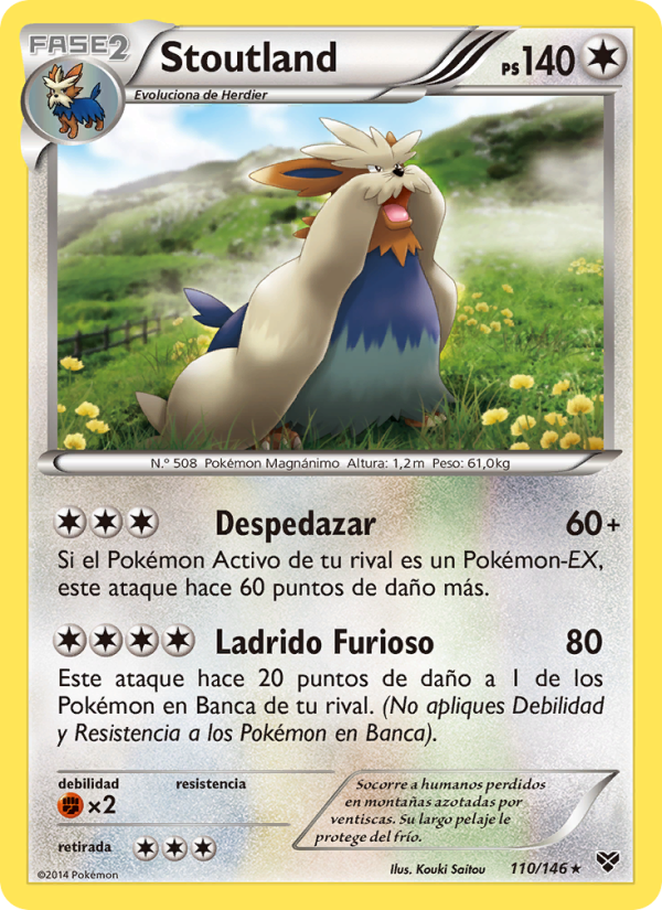 Stoutland 110 — XY (Spanish Pokémon TCG card)