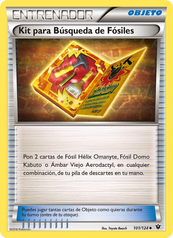 Kit para Búsqueda de Fósiles 101 — Destinos Enfrentados (Spanish Pokémon TCG card)