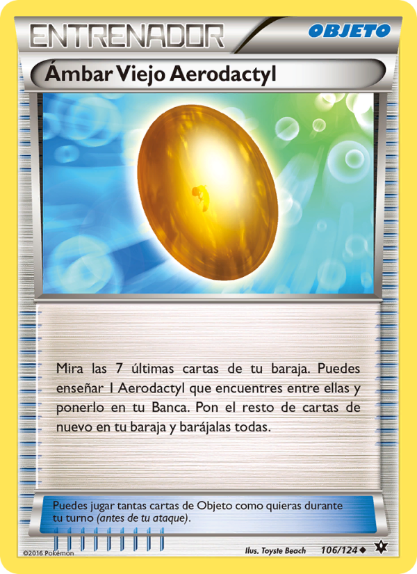 Ámbar Viejo Aerodactyl 106 — Destinos Enfrentados (Spanish Pokémon TCG card)