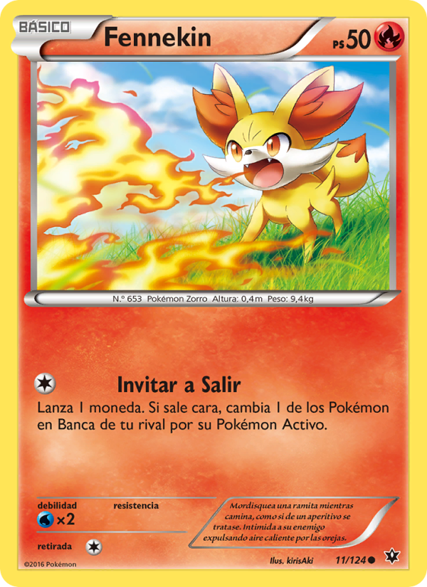 Fennekin 11 — Destinos Enfrentados (Spanish Pokémon TCG card)