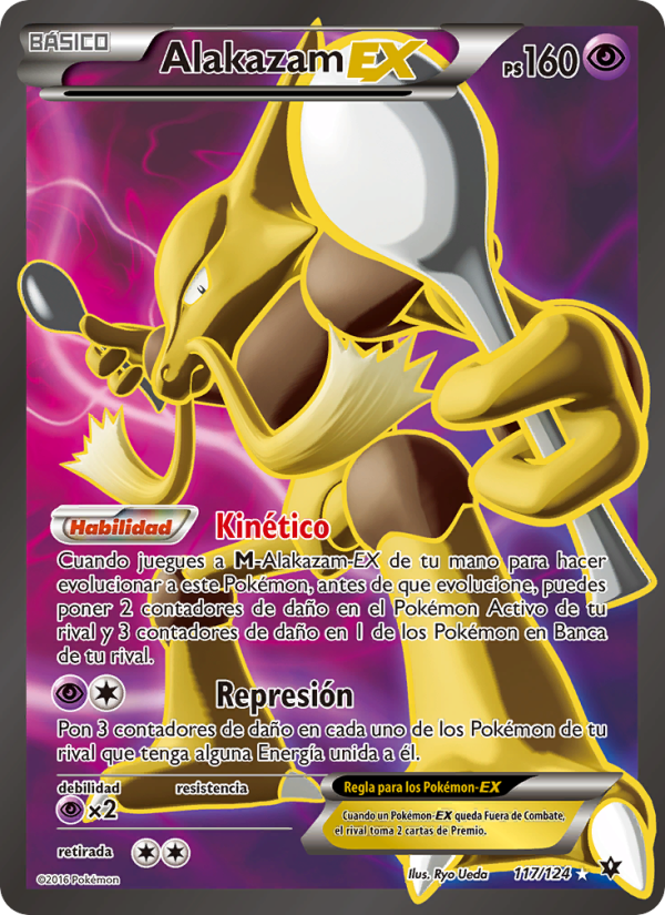 Alakazam EX 117 — Destinos Enfrentados (Spanish Pokémon TCG card)