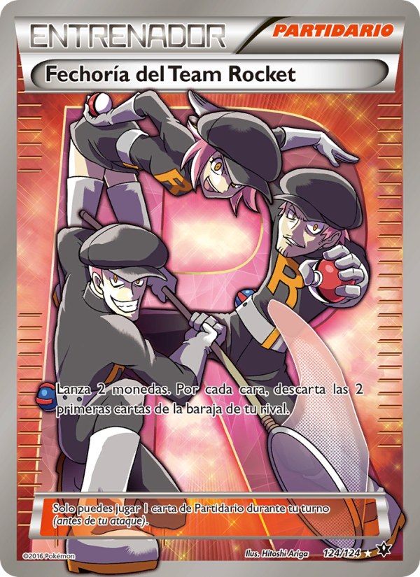 Fechoría del Team Rocket 124 — Destinos Enfrentados (Spanish Pokémon TCG card)