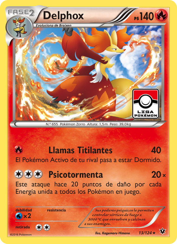 Delphox 13 — Destinos Enfrentados (Spanish Pokémon TCG card)