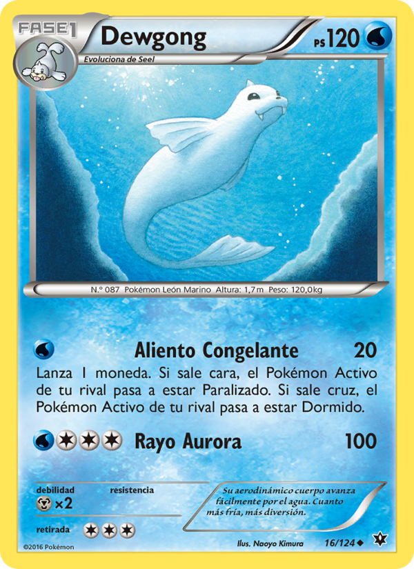 Dewgong 16 — Destinos Enfrentados (Spanish Pokémon TCG card)