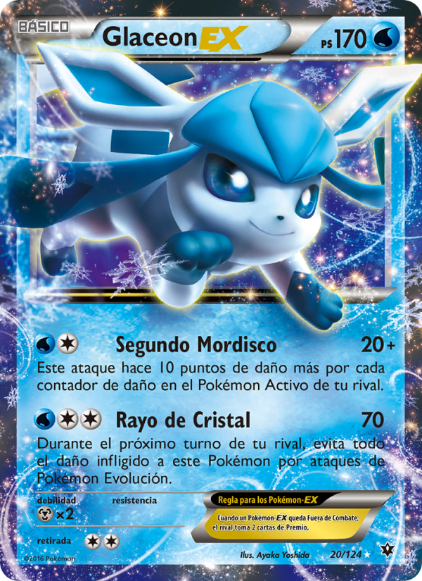 Glaceon EX 20 — Destinos Enfrentados (Spanish Pokémon TCG card)