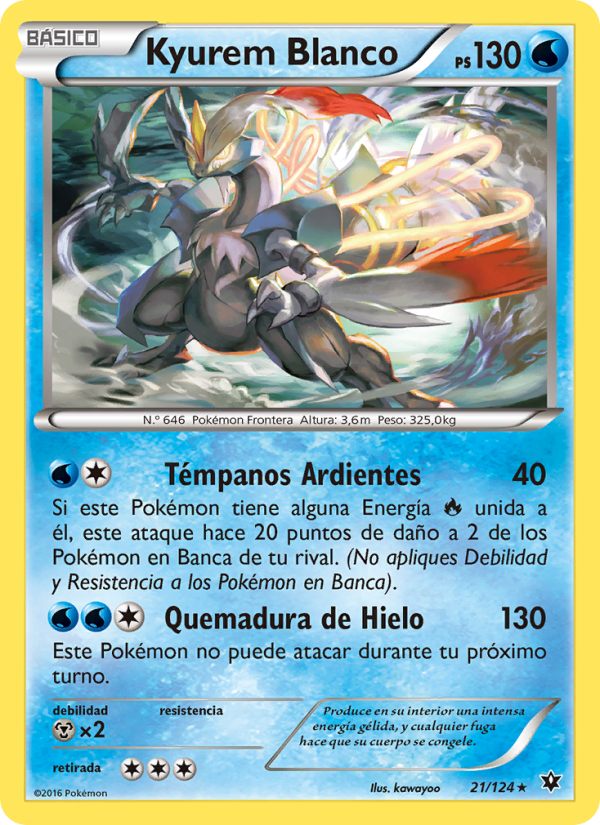 Kyurem Blanco 21 — Destinos Enfrentados (Spanish Pokémon TCG card)