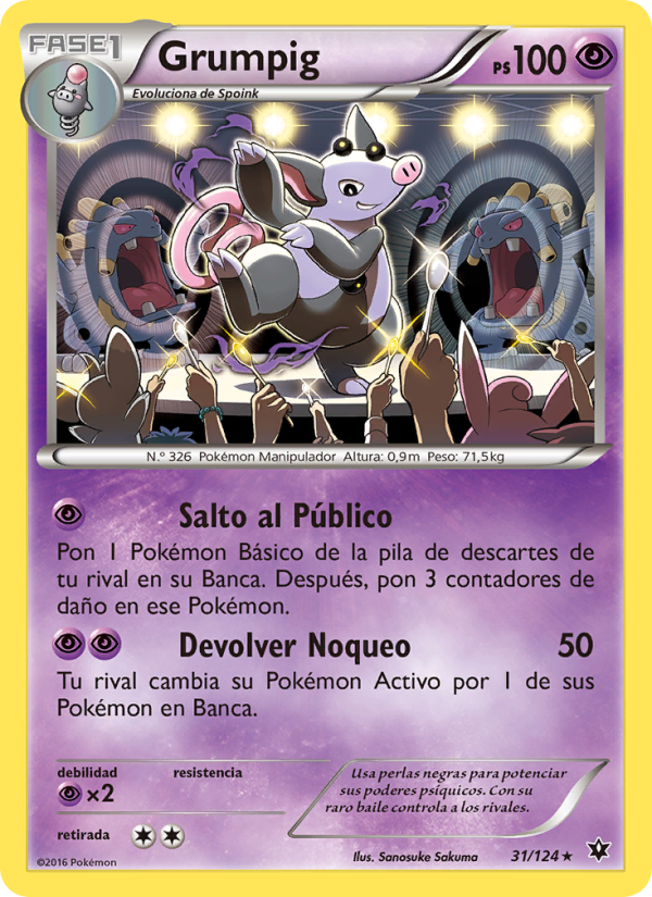 Grumpig 31 — Destinos Enfrentados (Spanish Pokémon TCG card)