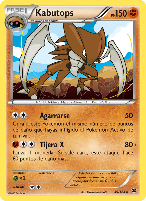 Kabutops 39 — Destinos Enfrentados (Spanish Pokémon TCG card)