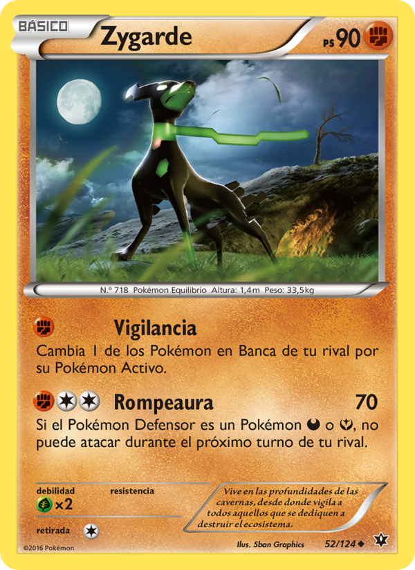 Zygarde 52 — Destinos Enfrentados (Spanish Pokémon TCG card)
